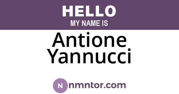Antione Yannucci