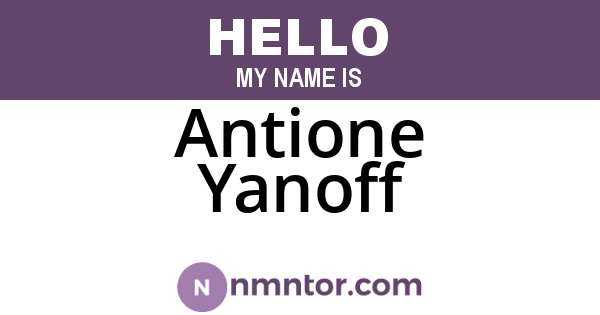 Antione Yanoff