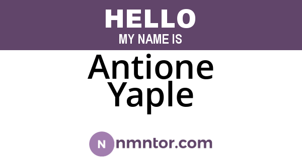 Antione Yaple