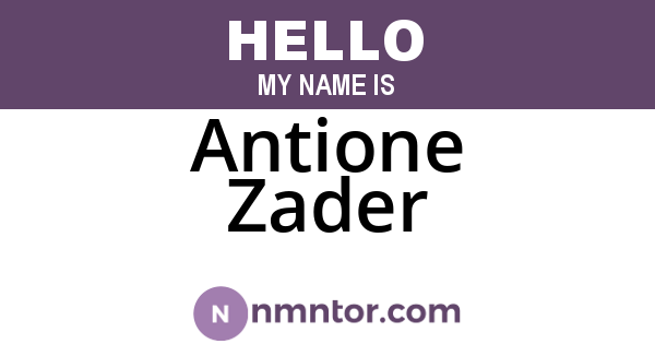 Antione Zader
