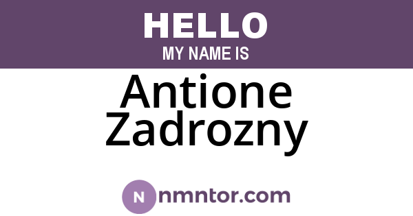Antione Zadrozny