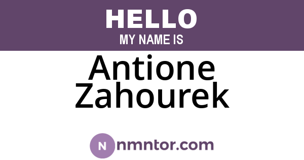 Antione Zahourek