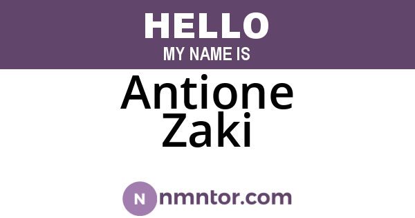 Antione Zaki