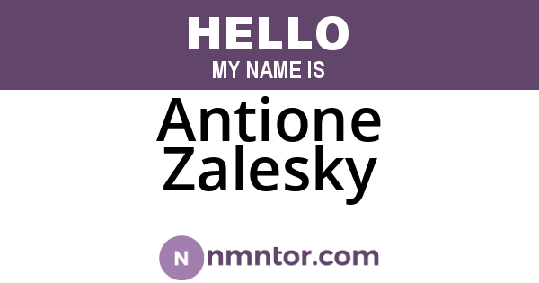 Antione Zalesky