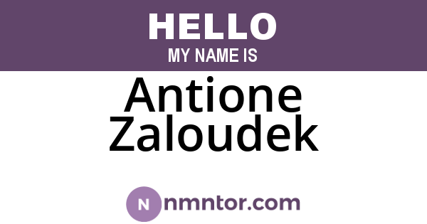 Antione Zaloudek