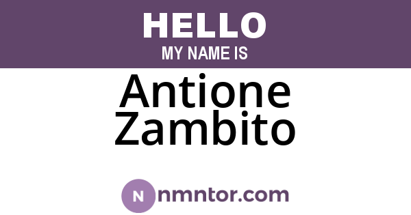 Antione Zambito