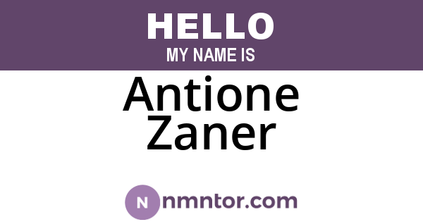 Antione Zaner