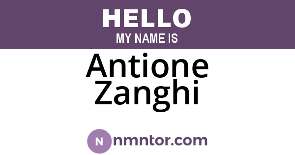 Antione Zanghi