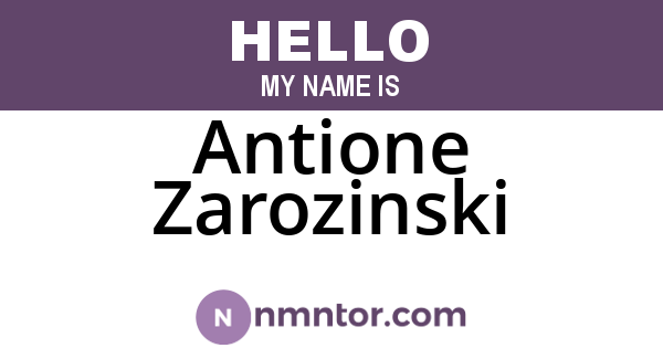 Antione Zarozinski