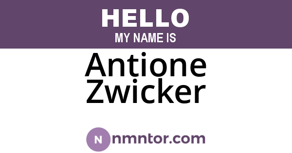 Antione Zwicker