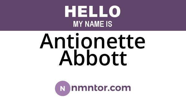 Antionette Abbott