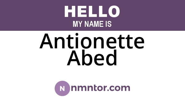 Antionette Abed