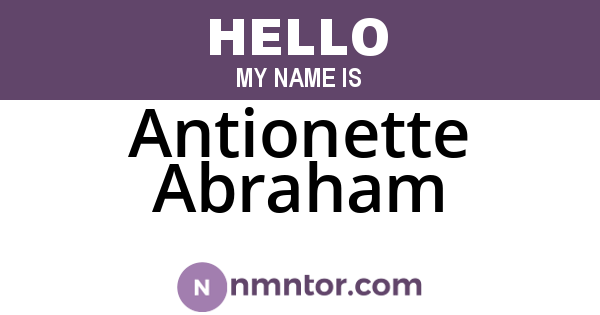 Antionette Abraham