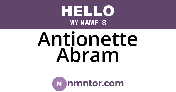 Antionette Abram