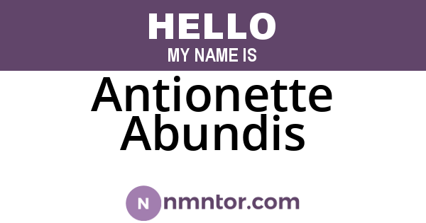 Antionette Abundis
