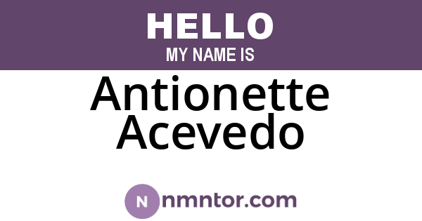 Antionette Acevedo