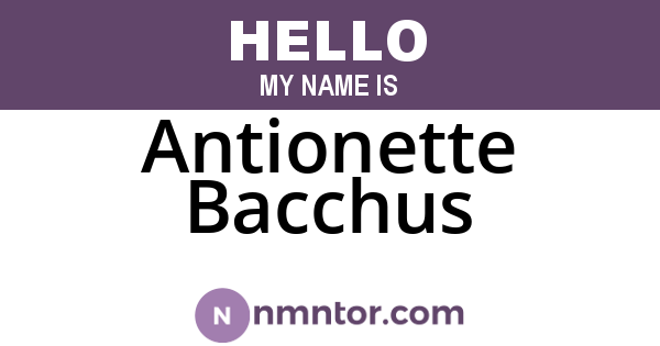 Antionette Bacchus