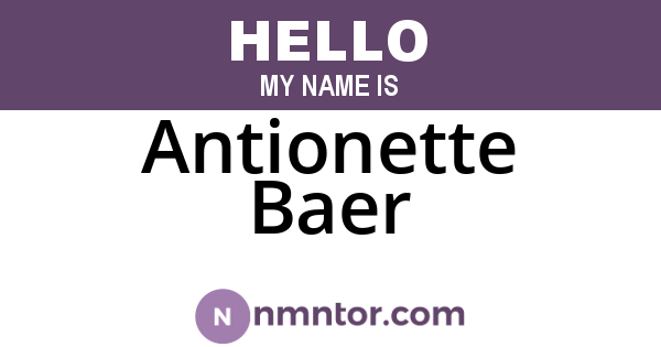 Antionette Baer