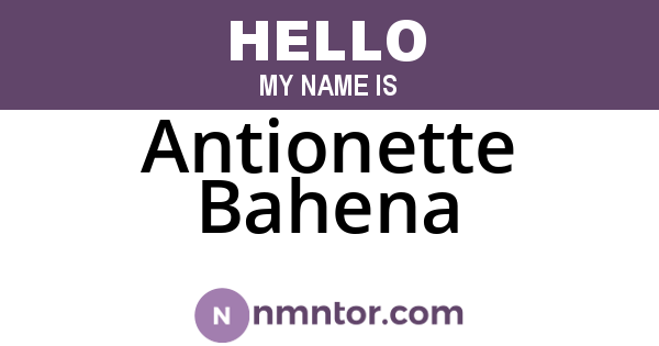 Antionette Bahena