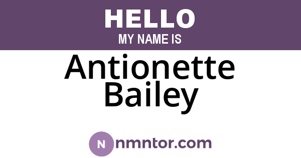 Antionette Bailey