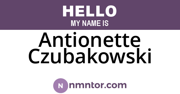 Antionette Czubakowski