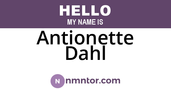 Antionette Dahl