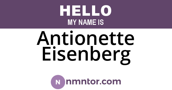 Antionette Eisenberg