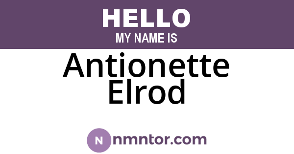 Antionette Elrod