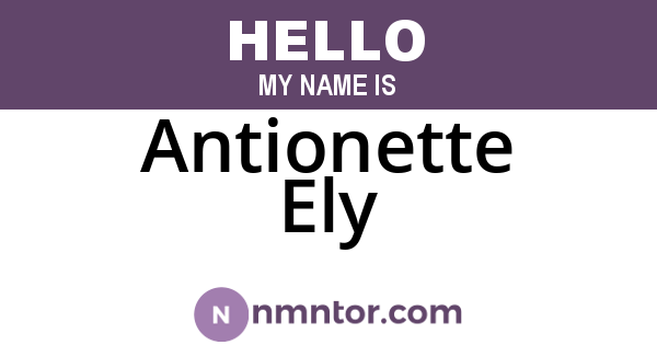 Antionette Ely