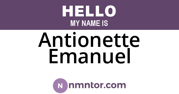 Antionette Emanuel