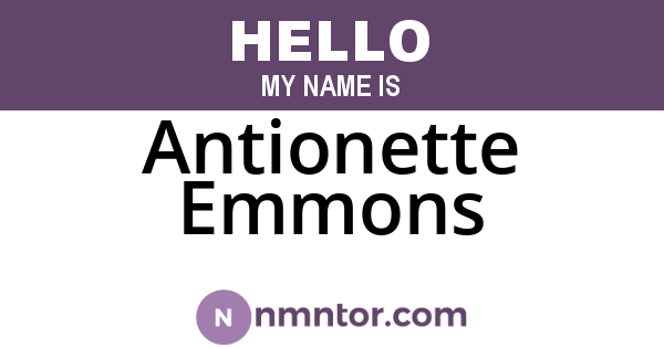 Antionette Emmons