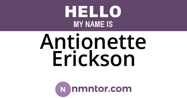 Antionette Erickson