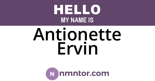 Antionette Ervin