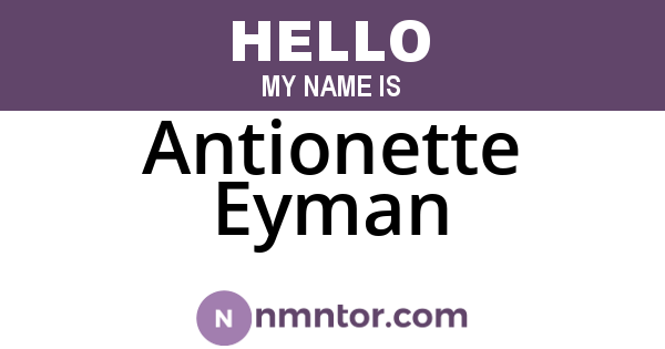 Antionette Eyman