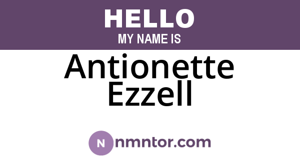 Antionette Ezzell