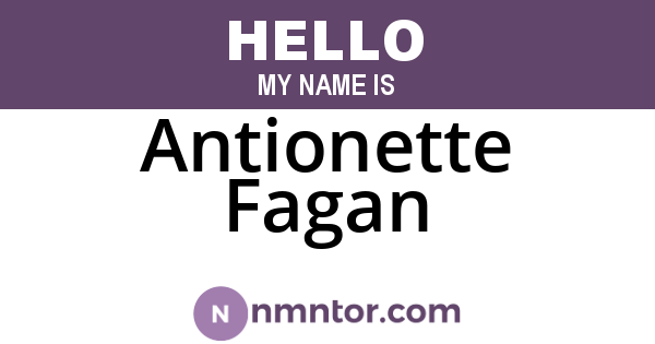Antionette Fagan
