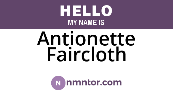 Antionette Faircloth