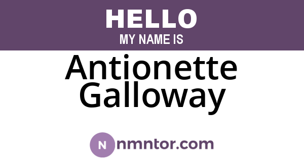Antionette Galloway