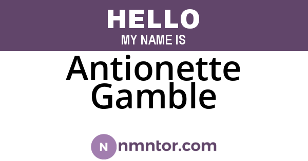 Antionette Gamble