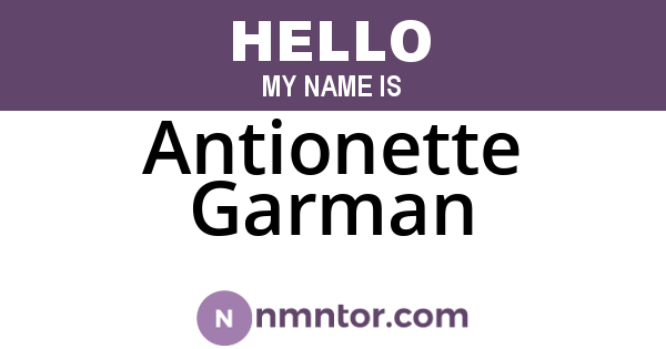 Antionette Garman
