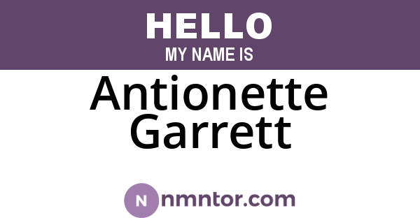 Antionette Garrett