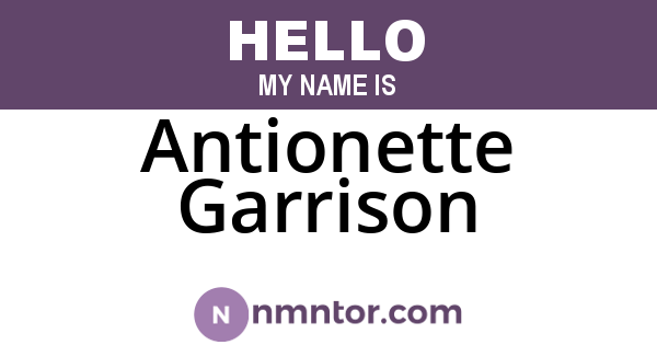 Antionette Garrison