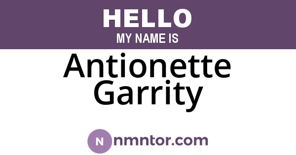 Antionette Garrity