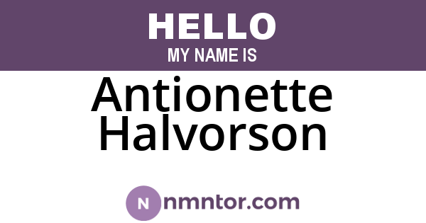 Antionette Halvorson
