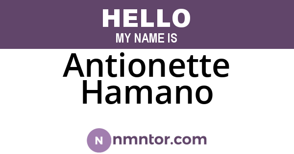 Antionette Hamano