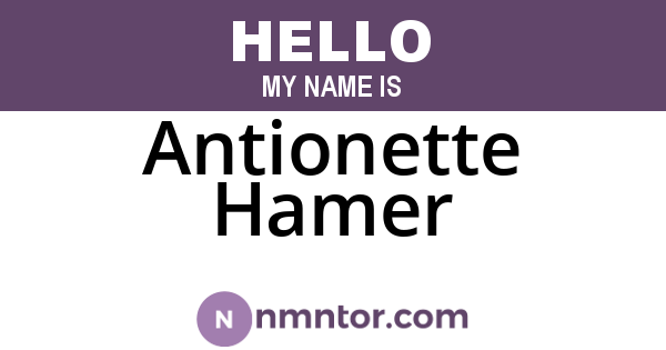 Antionette Hamer