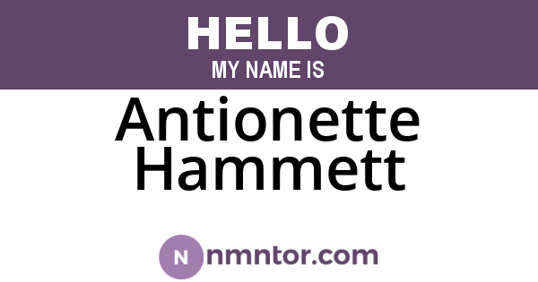 Antionette Hammett