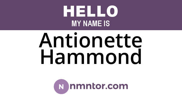 Antionette Hammond