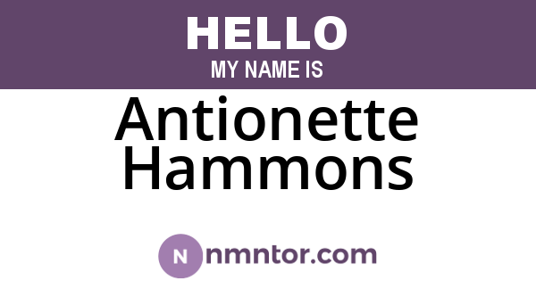 Antionette Hammons