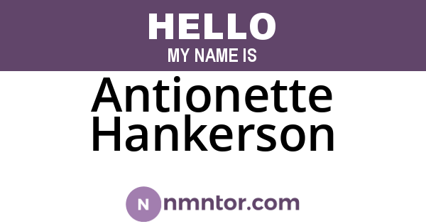 Antionette Hankerson